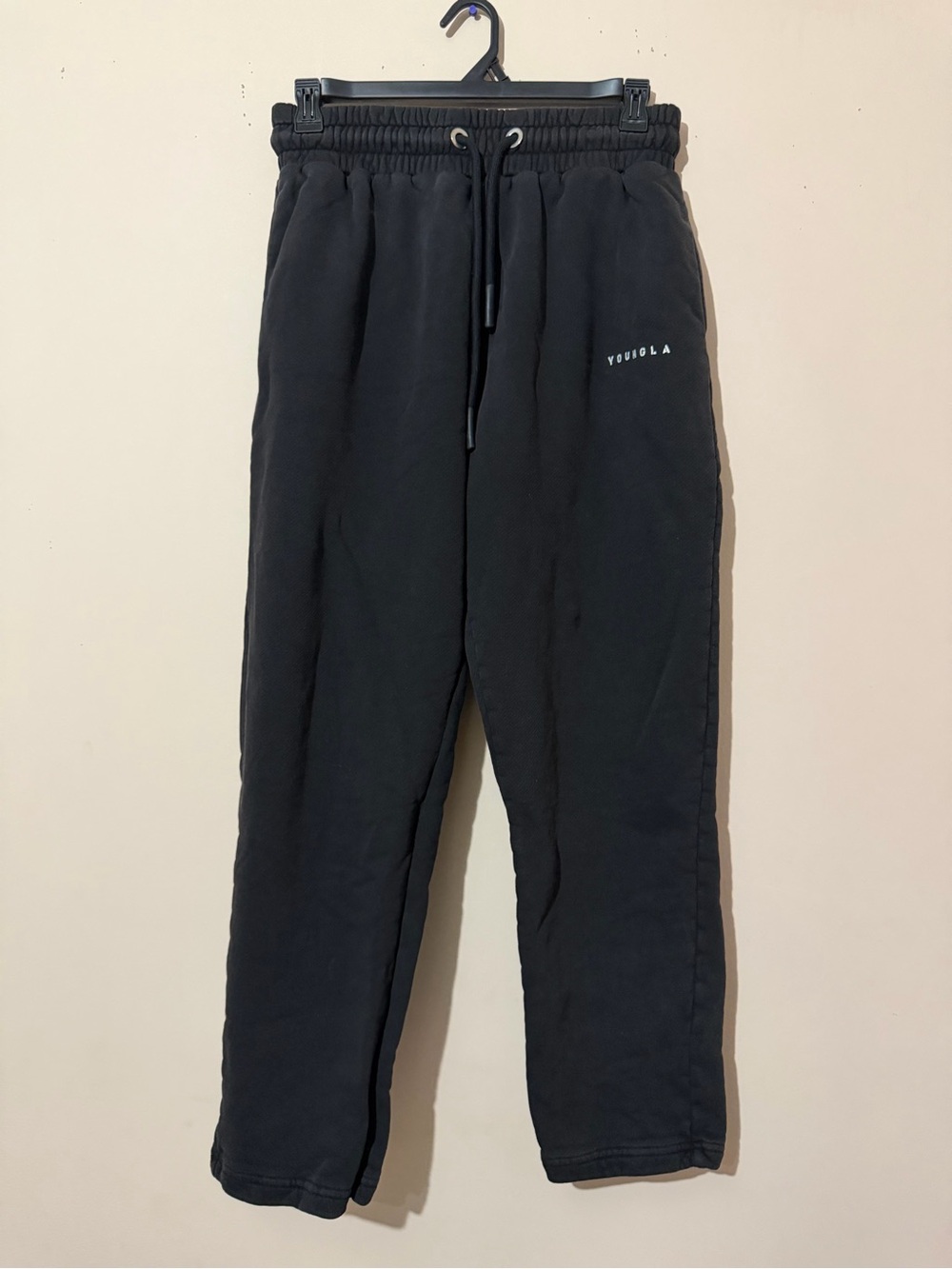 YoungLA Black Jogger Sweatpants with Drawstring Waist